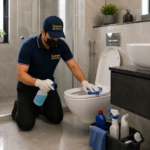 Scrubbing Machine-Based Bathroom Cleaning